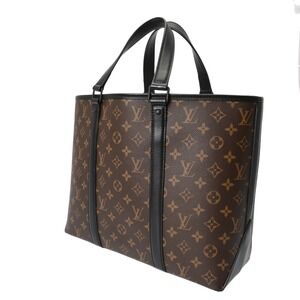 Louis Vuitton Black Noir Weekend Monogram Brown Tote Macassar Bag